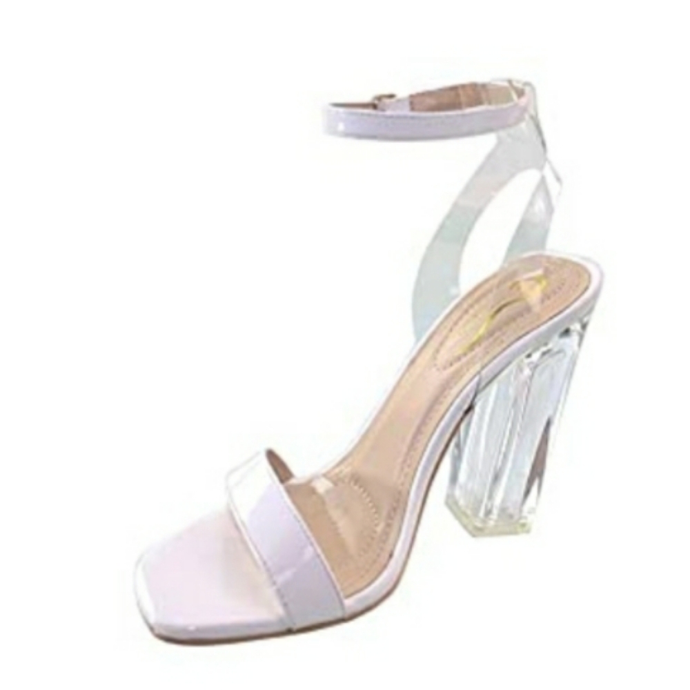 White and Lucite Heels